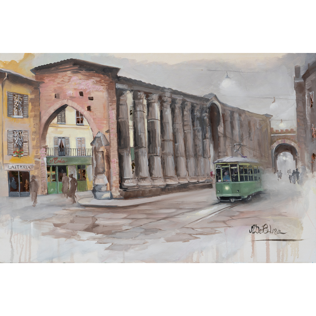 colonne di san lorenzo milano tram pittura