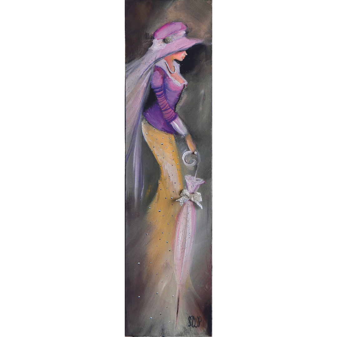 Immagine di Ornella serie Viaggiatori stampa ritoccata ritratto di donna Mariolina De Palma Pittrice