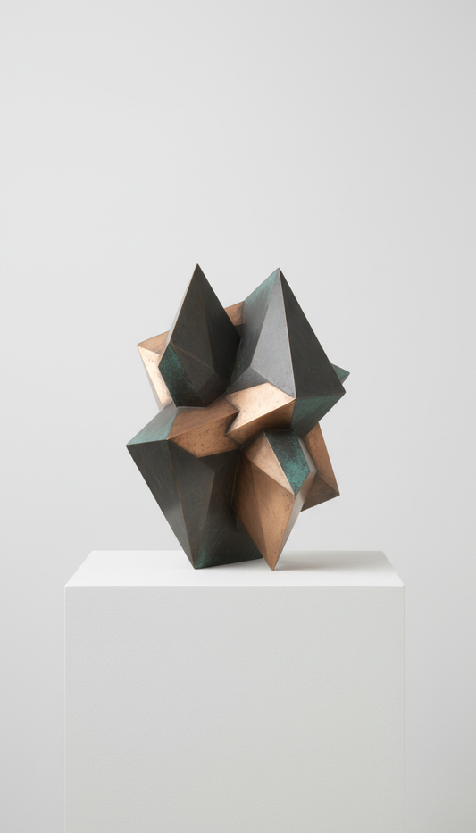 Scultura geometrica in bronzo a tiratura limitata
