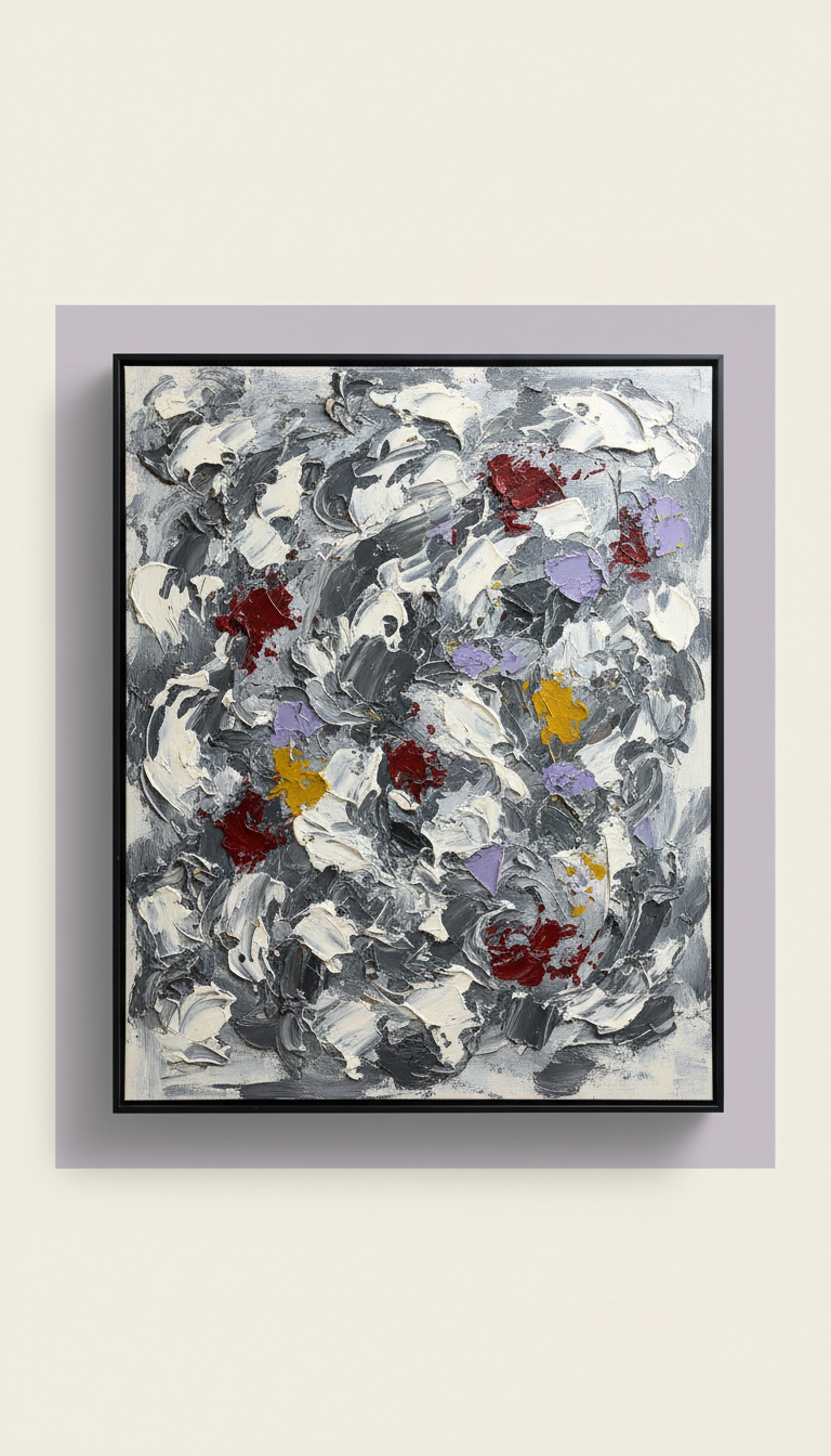 Quadro monocromo materico contemporaneo