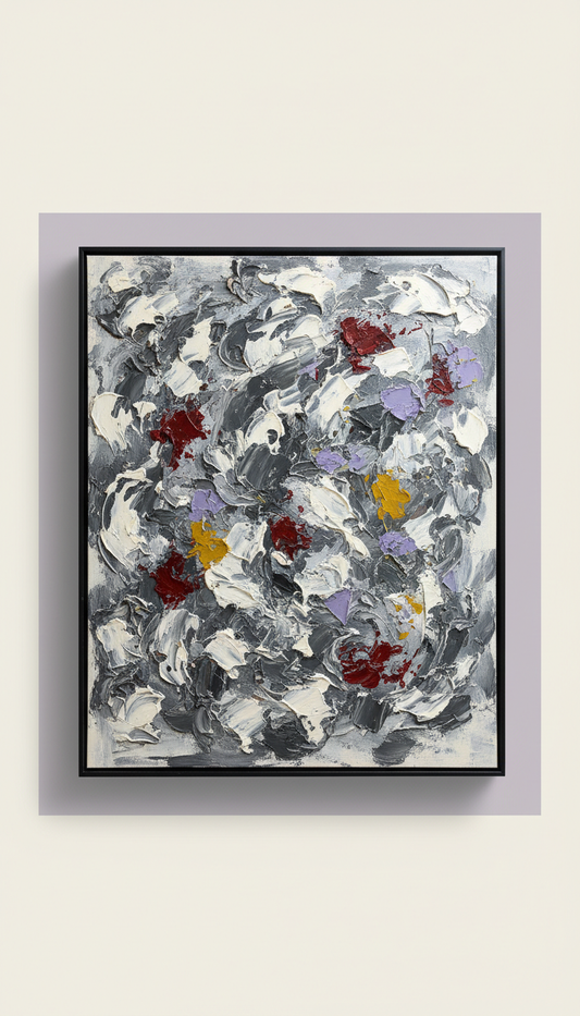 Quadro monocromo materico contemporaneo